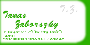 tamas zaborszky business card